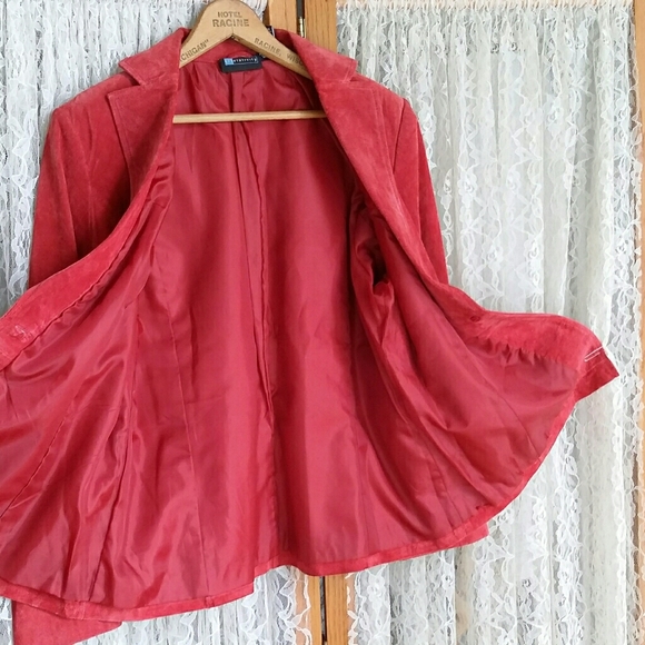 Relativity Red Suede Jacket XL - Picture 3 of 6
